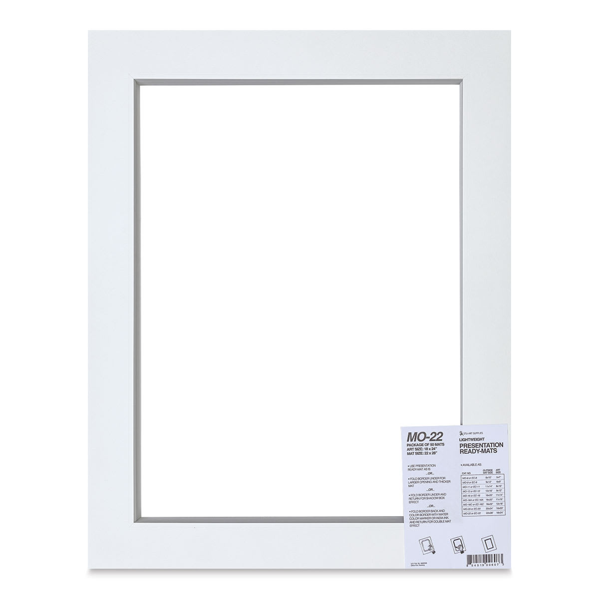Stu-Art Economy Ready-Mats - 22" x 28" (18" x 24" Opening), Pkg of 50