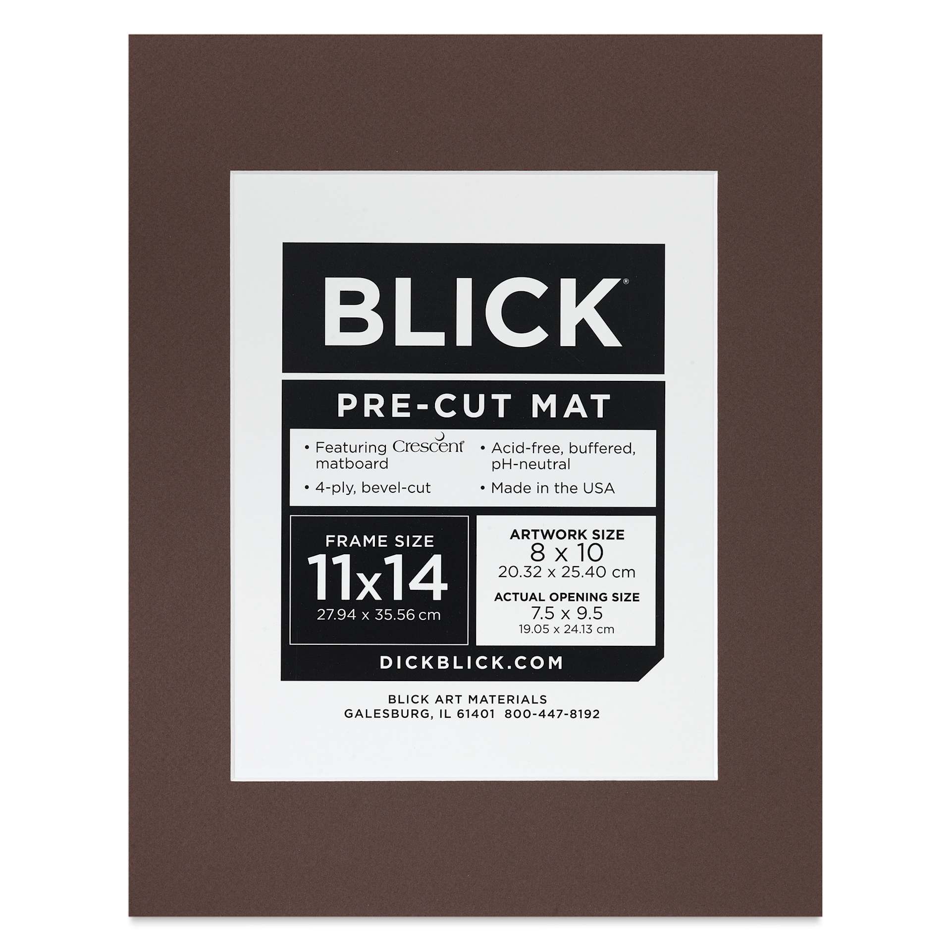 Blick Pre-Cut Mat - Weatherwood, 11" x 14" (7-1/2" x 9-1/2" Opening), packaging