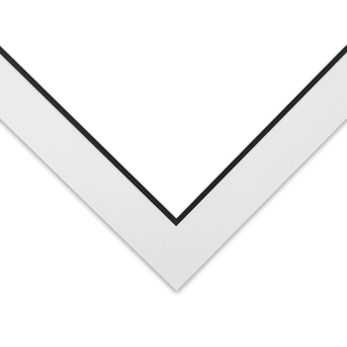 Blick Double Mat - Smooth White/Smooth Black, 16" x 20" (12" x 16" opening) corner