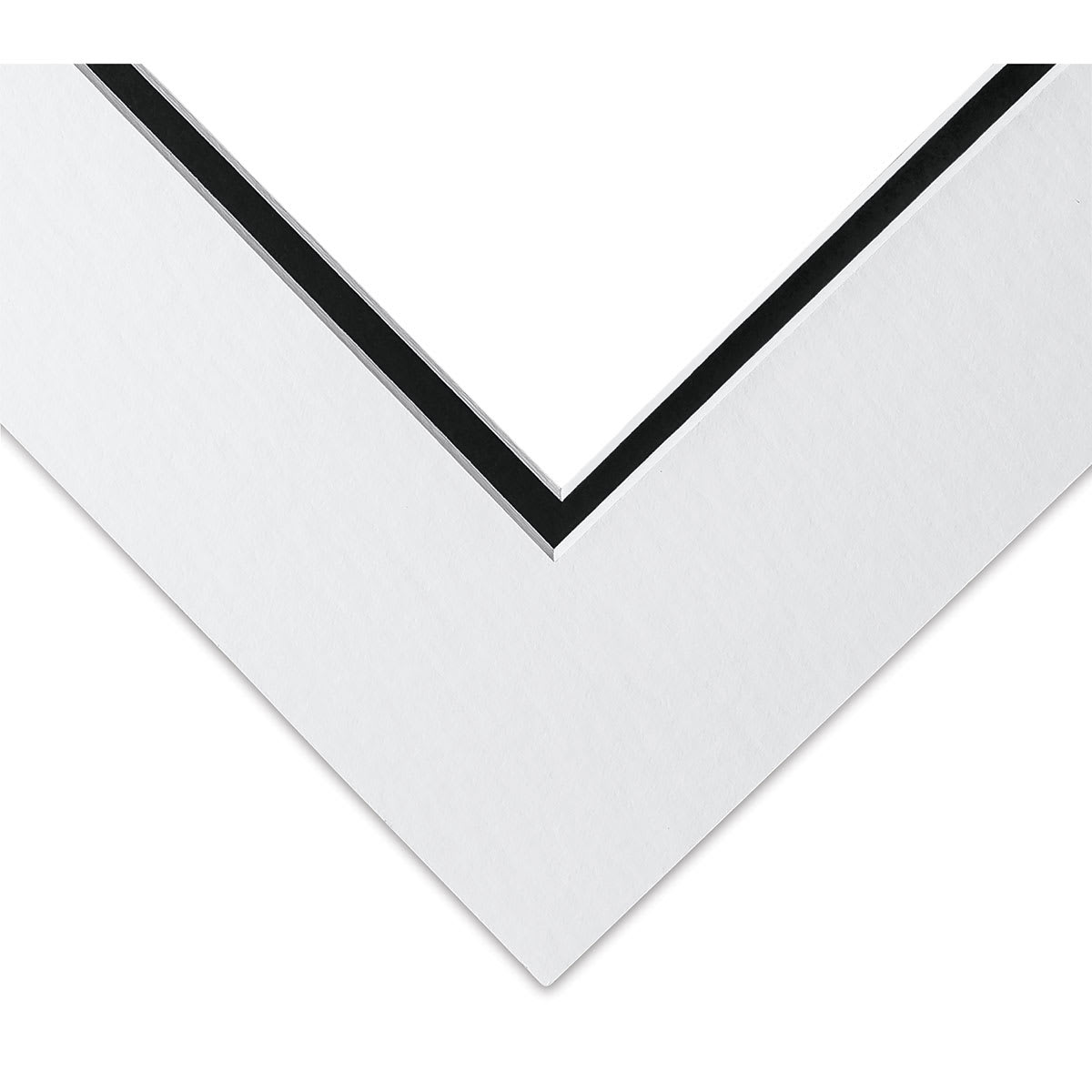 Blick Double Mat - Smooth White/Smooth Black, 8" x 10" (3-3/4" x 5-3/4" opening), corner