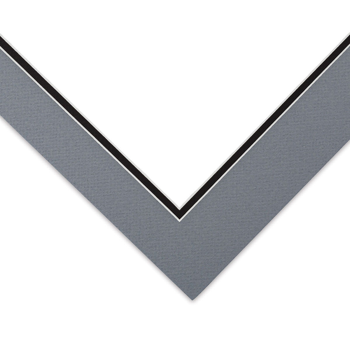 Blick Double Mat - Bar Harbor Gray / Raven Black, 12" x 16" (8-1/2" x 11-1/2" Opening) corner