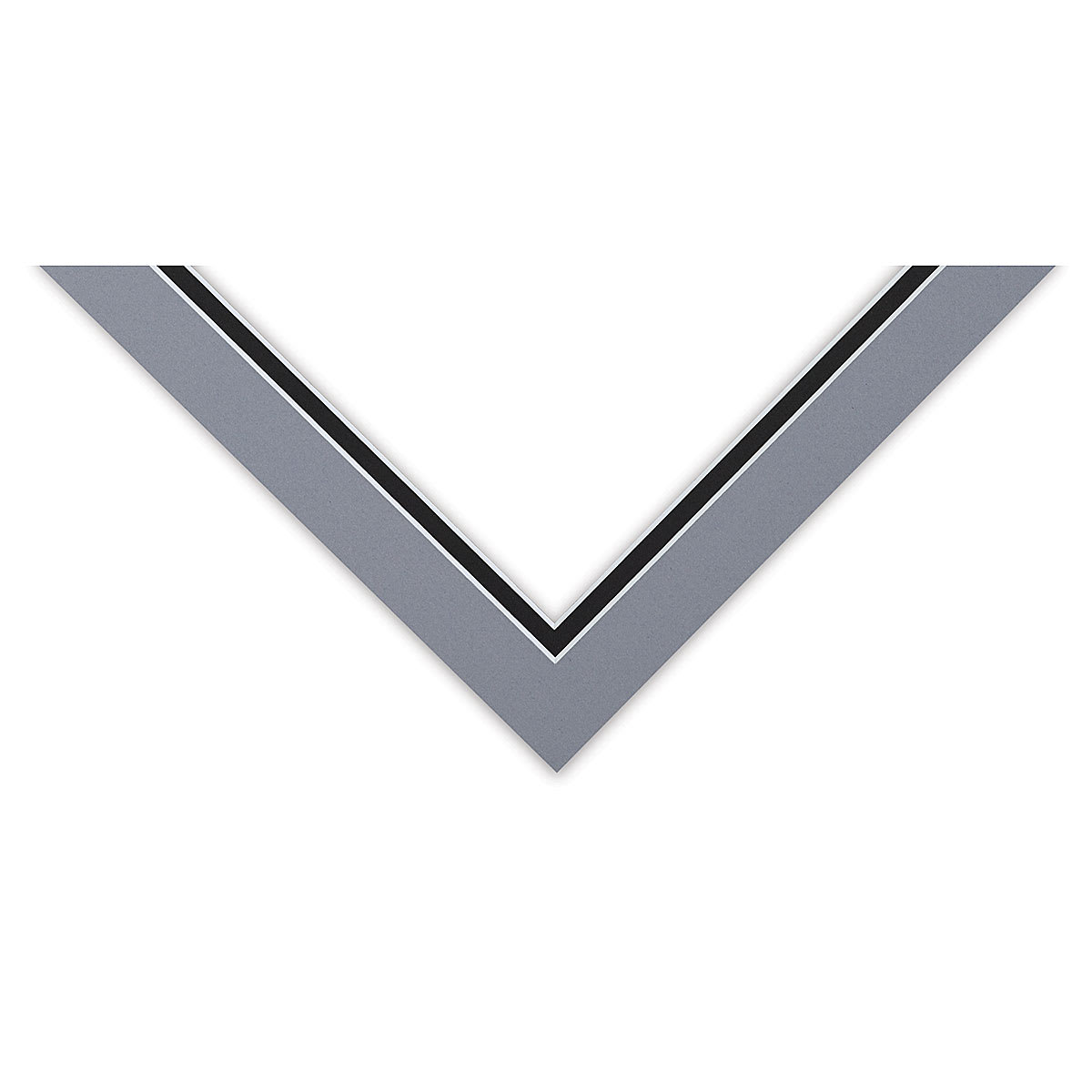 Blick Double Mat - Bar Harbor Gray / Smooth Black, 8" x 10" (5" x 7" opening) corner