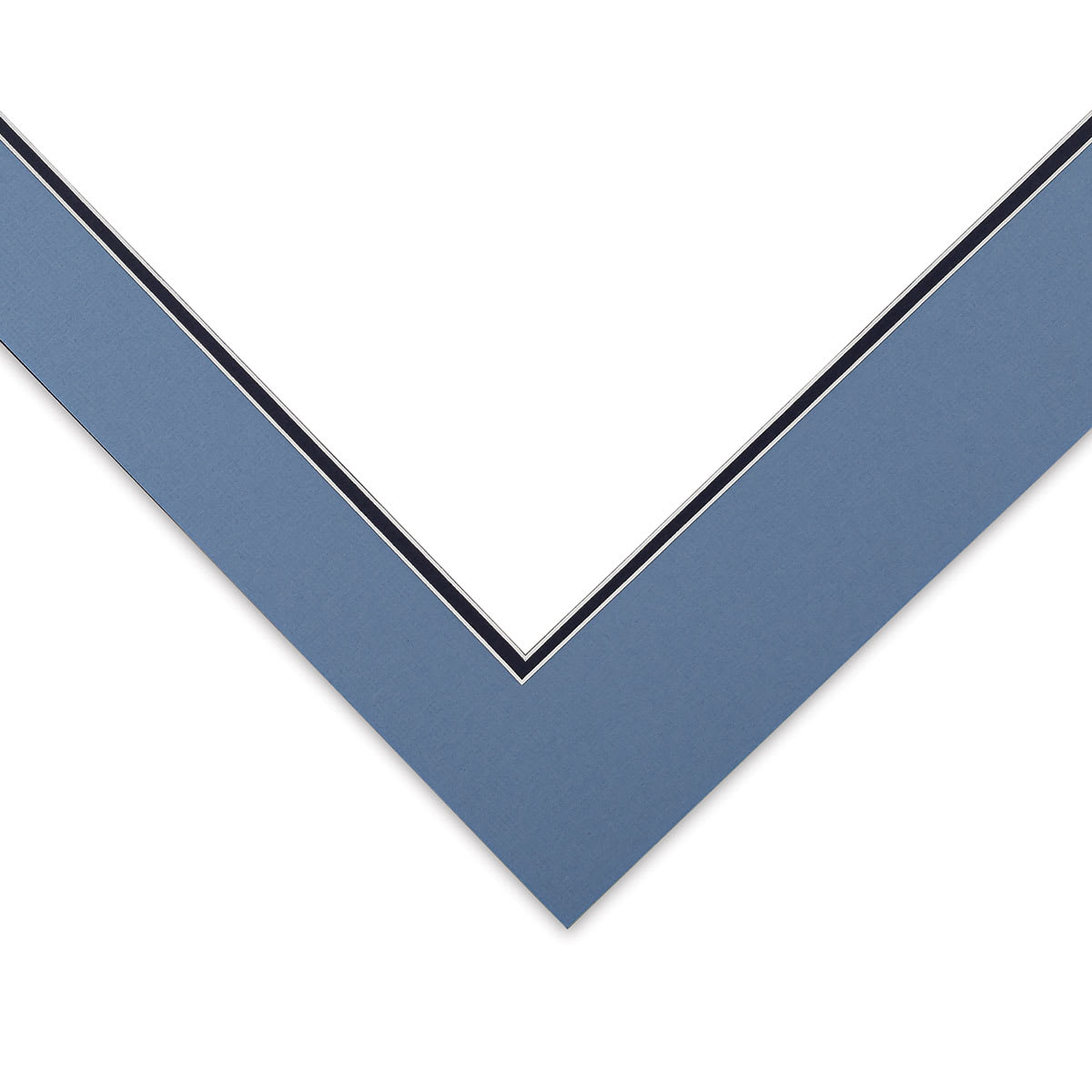 Blick Double Mat - Biscay Blue / Newport Blue, 18" x 24" (13-1/2" x 17-1/2" Opening) corner