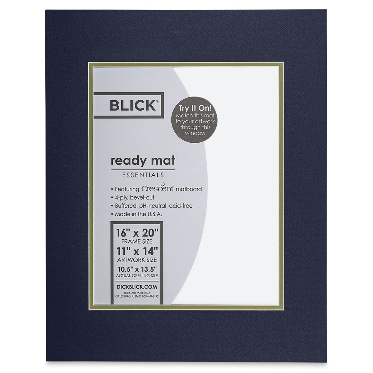 Blick Double Mat - Newport Blue / Green Pear, 16" x 20" (13-1/2" x 17-1/2" Opening), in package