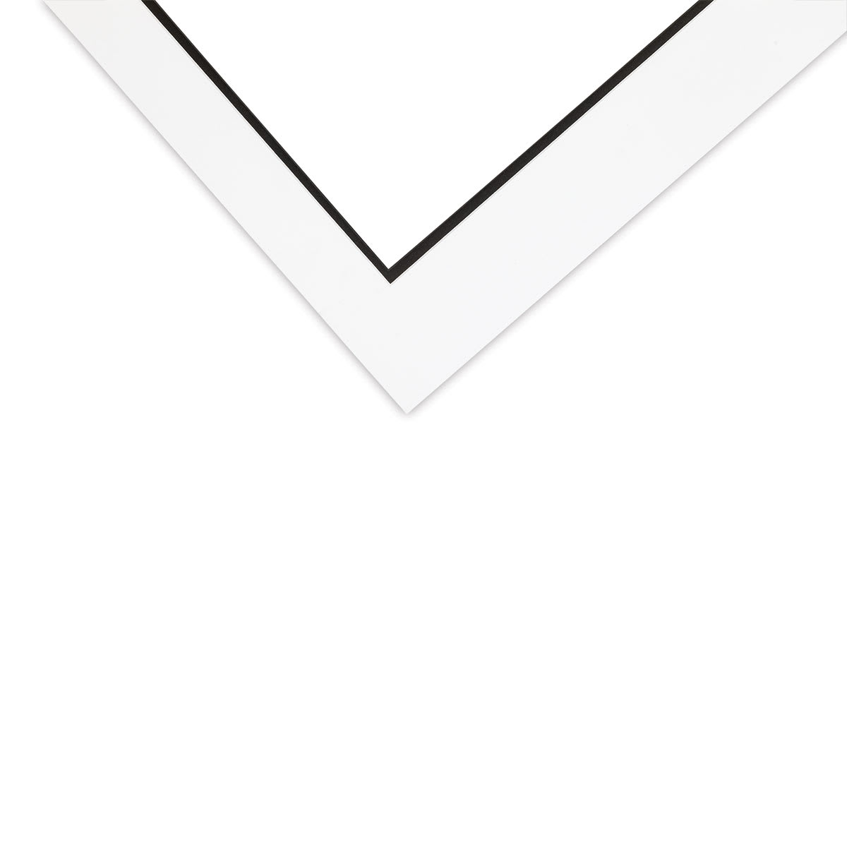 Crescent Select Conservation Solids Pre-Cut Double Mat - Vivid White/Deep Black, 4 ply, 18" x 24" corner