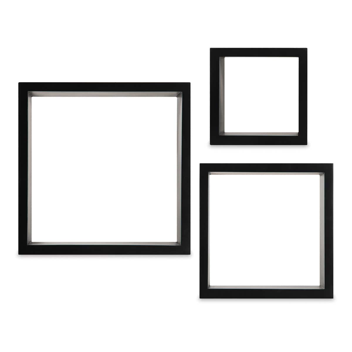 Nielsen Bainbridge Gallery Solutions Decorative Cubes - Set of 3 Black Cubes shown on wall