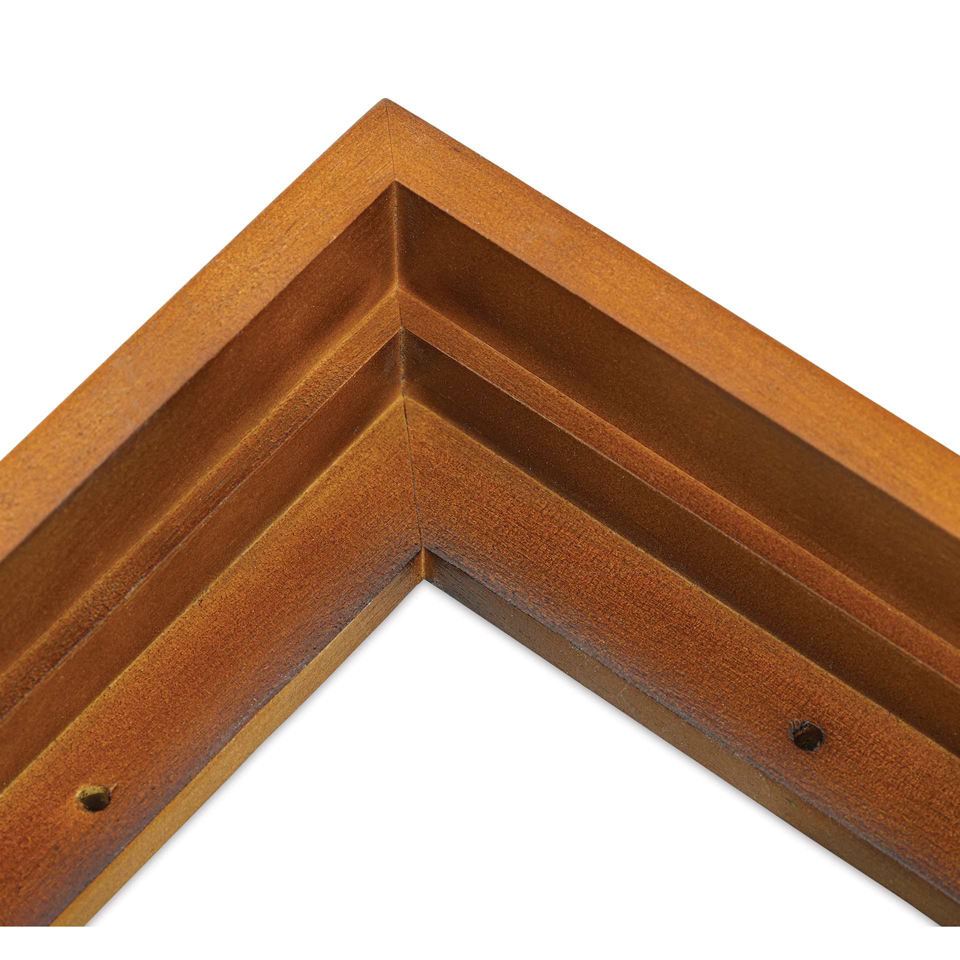 Ampersand Floaterframe - Bold, Walnut, 6" x 6", 1-1/2", corner close-up