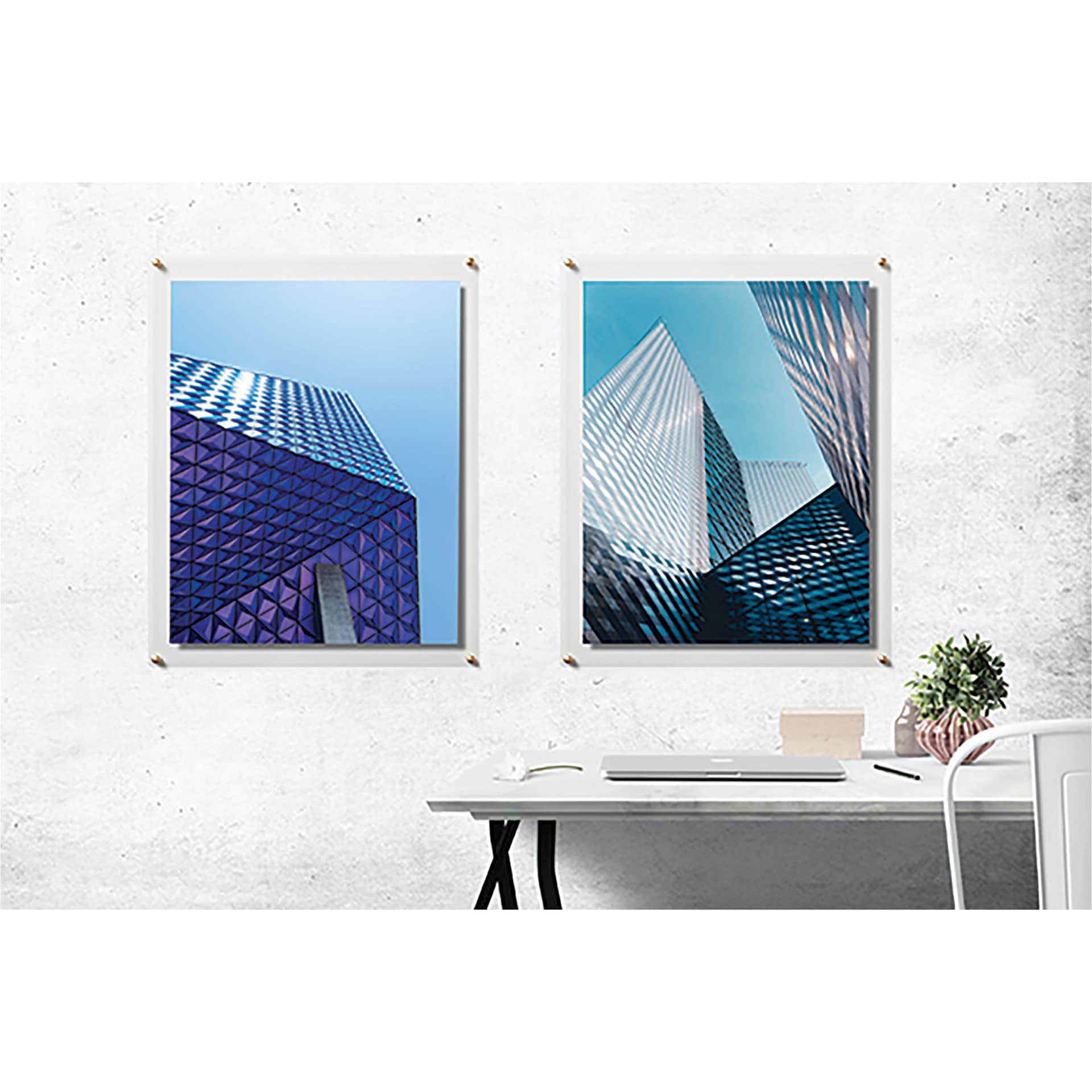 Cool Modern Frame, Goldtone Hardware - 21" x 27" (Hung on wall)