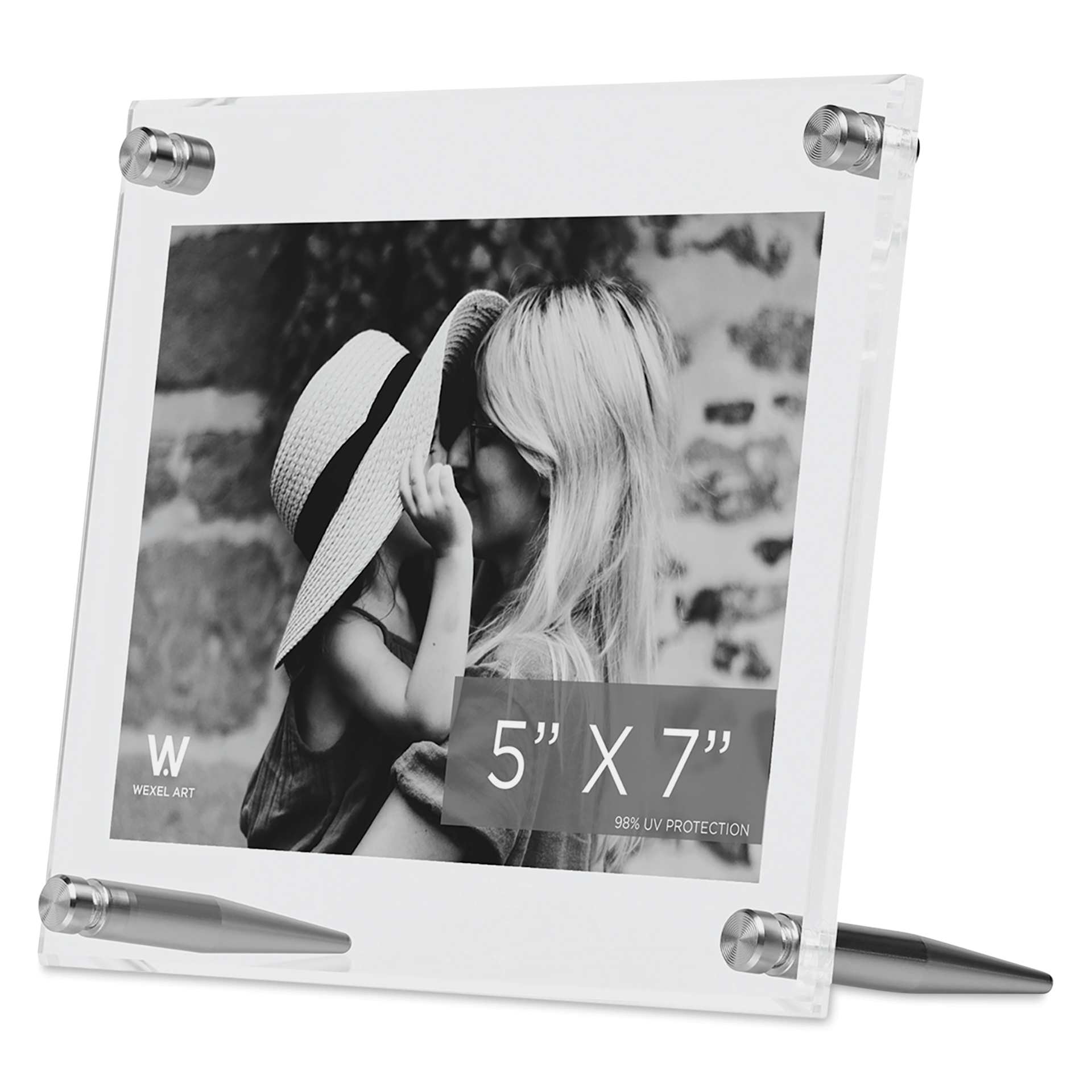 Wexel Art Acrylic Panel Frame - Tabletop, Silver Hardware, 5" x 7"