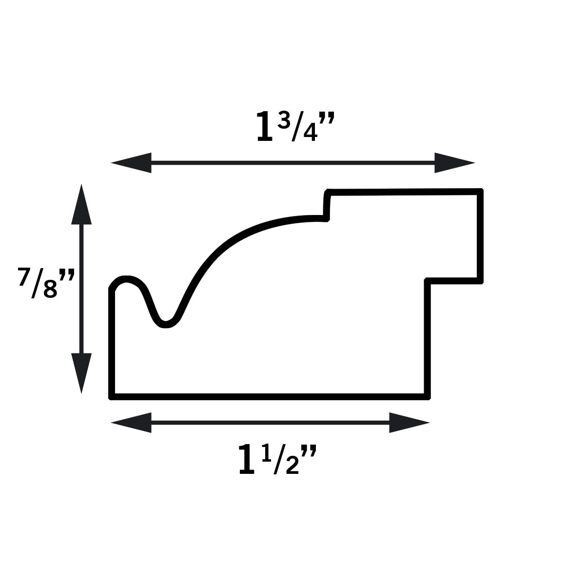 MCS Oval Portrait Frame - Diagram showing dimensions of Frame
