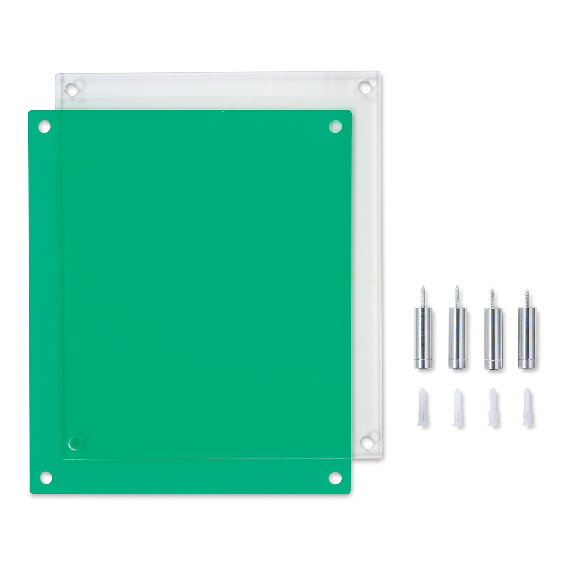 Wexel Art Double Panel Jewel Tone Acrylic Frame - Emerald Frost with Silver Hardware, 10" x 12" (Frame panels and hardware)