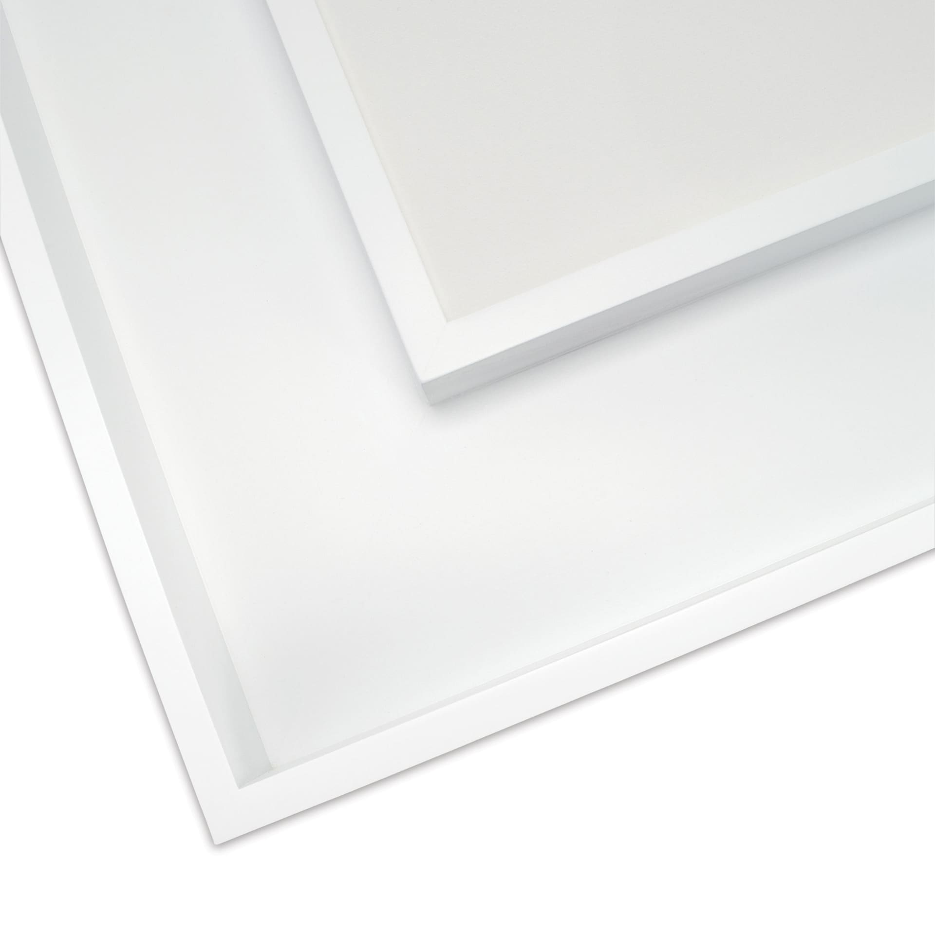 A white Ampersand DuoFrame with panel traditionally mounted.