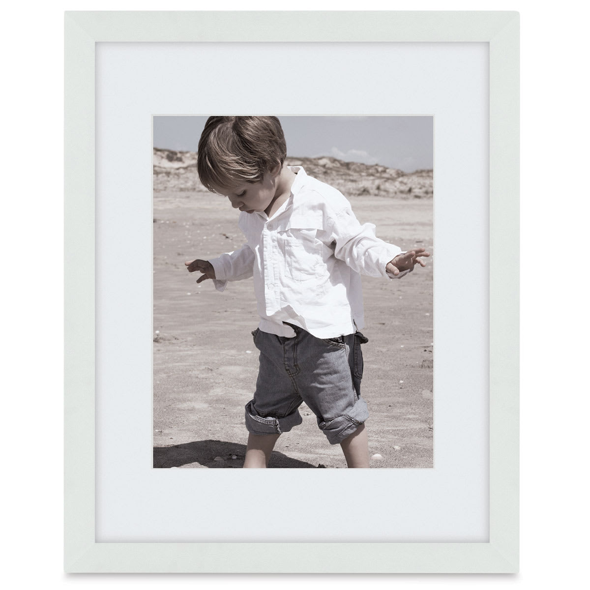 Nielsen Bainbridge Tribeca Frame - Matte White, UV Glass Cover, 8'' x 10'' x 1'' (5'' x 7'' Opening)