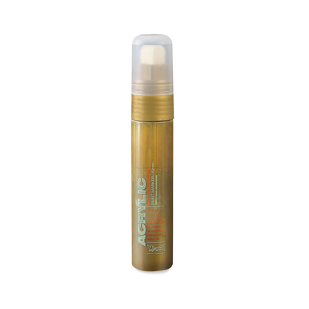 Montana Acrylic Marker - 15 mm, Matte Gold with cap on