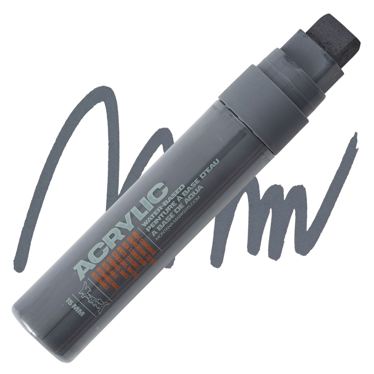 Montana Acrylic Marker - 15 mm Tip, Gravel marker and swatch