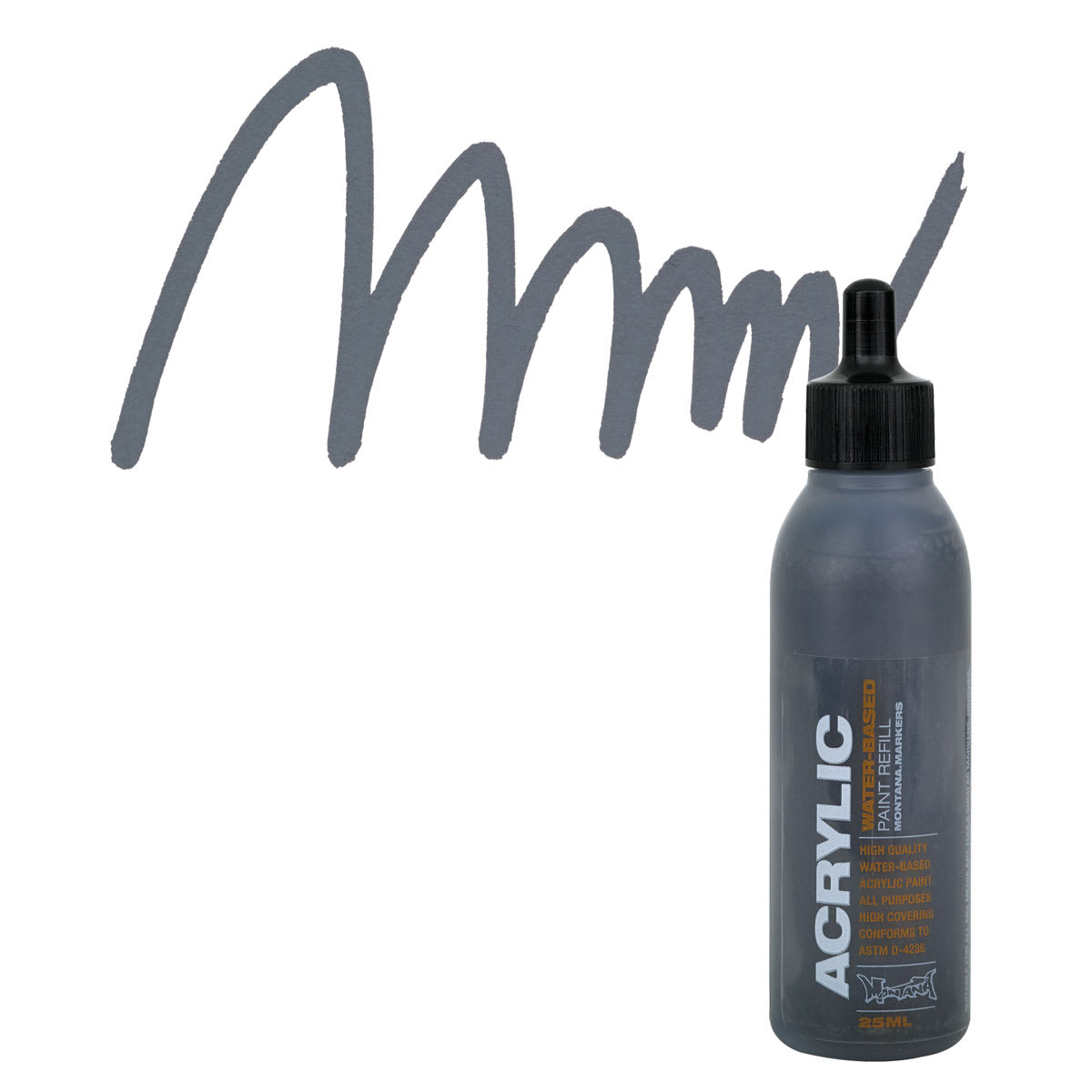 Montana Acrylic Marker Refill - 25 ml , Gravel, Refill and swatch