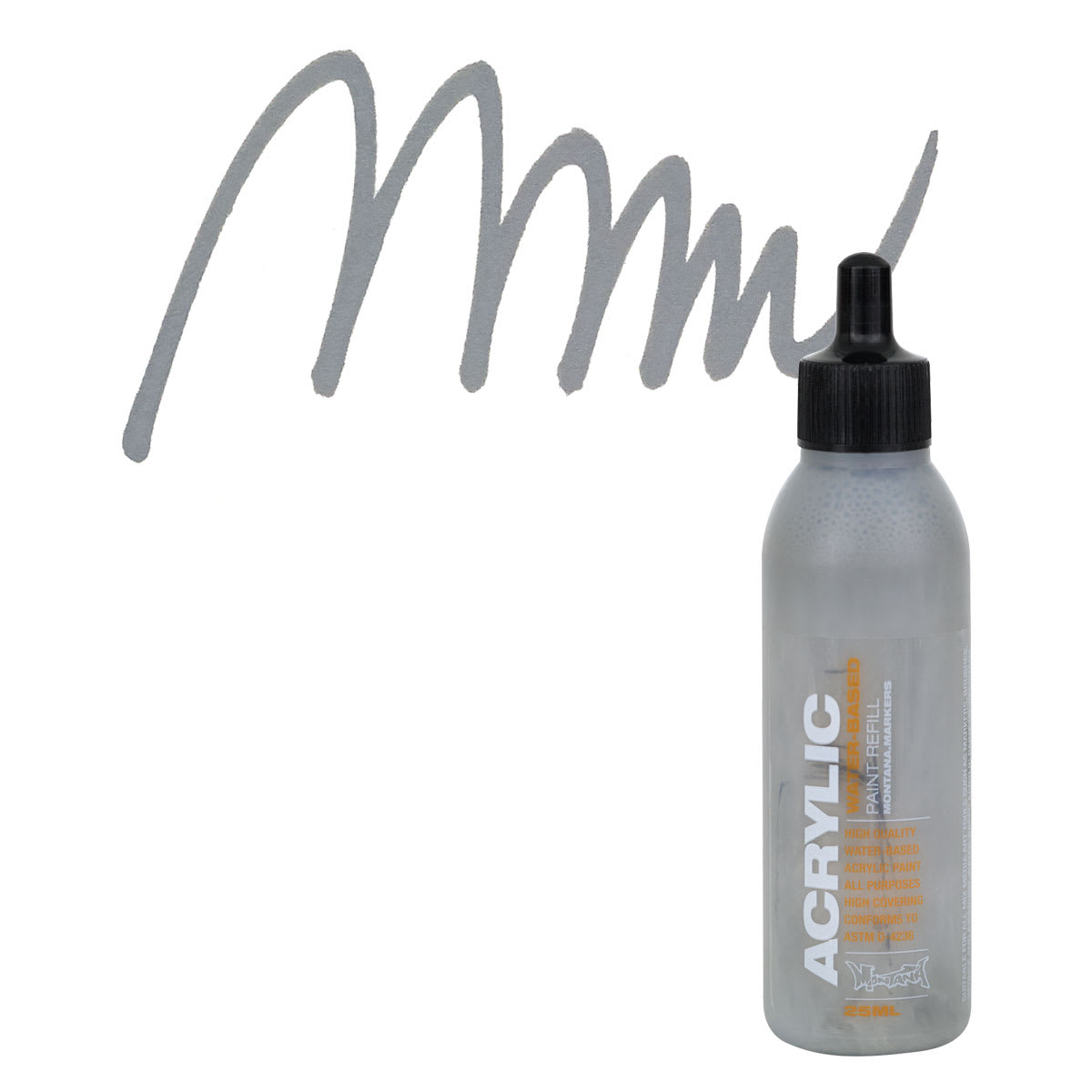 Montana Acrylic Marker Refill - 25 ml , Iron Curtain, Refill and swatch