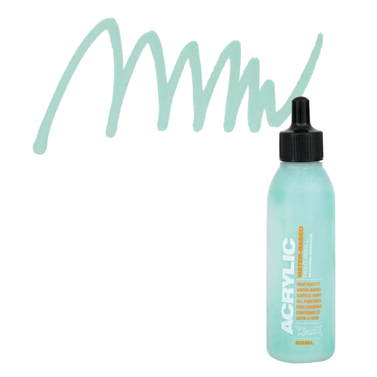 Montana Acrylic Marker Refill - 25 ml, Malachite Light, Refill and swatch