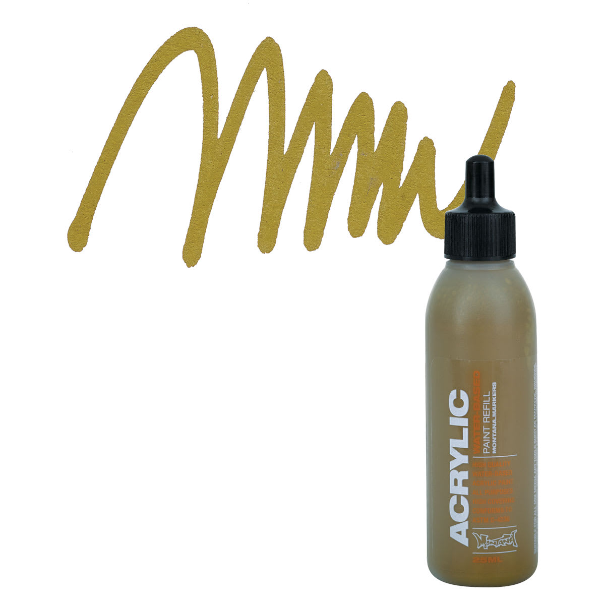 Montana Acrylic Markers and Refills - Refill, 25 ml, Matte Gold and swatch