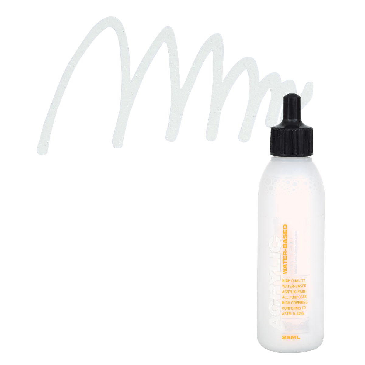 Montana Acrylic Marker Refill - 25 ml, Shock White, Refill and swatch
