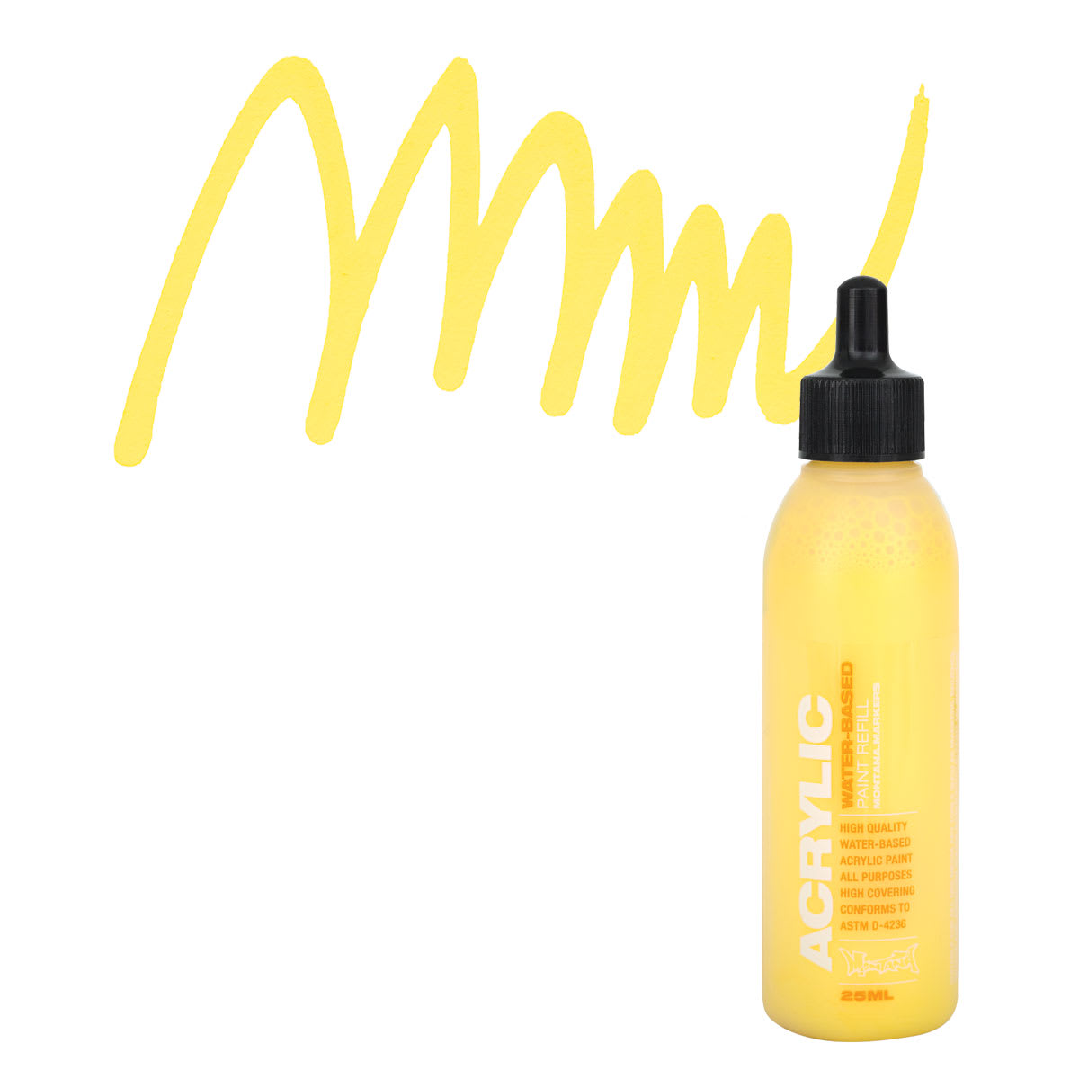 Montana Acrylic Marker Refill - 25 ml , Shock Yellow Light, Refill and swatch