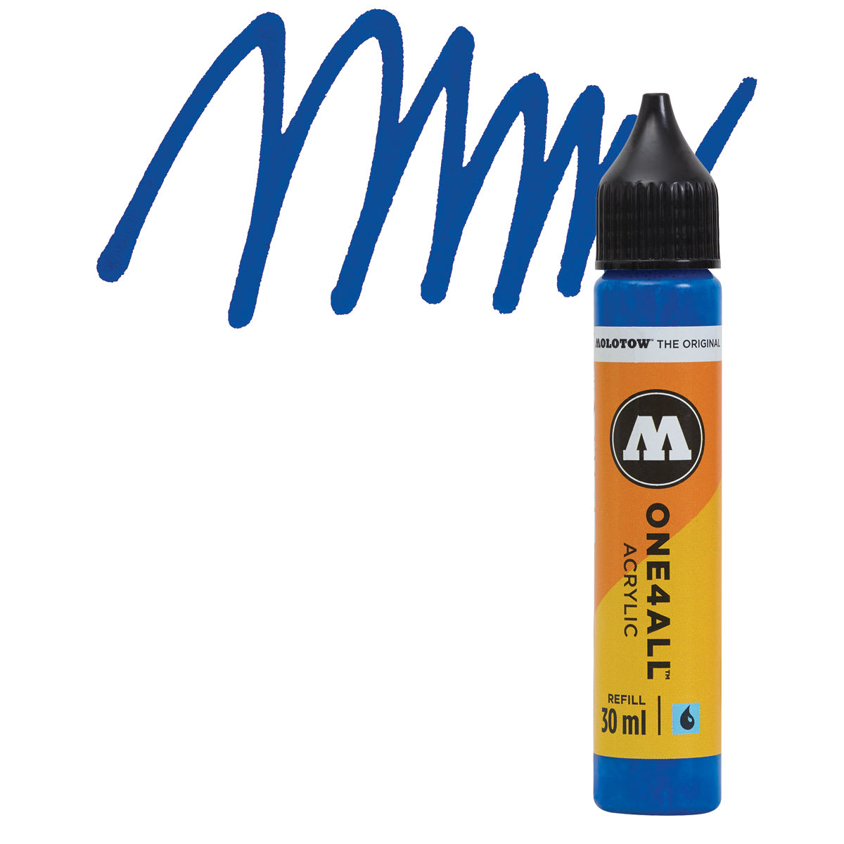 Molotow One4All Acrylic Marker Refill - 30 ml, True Blue and swatch