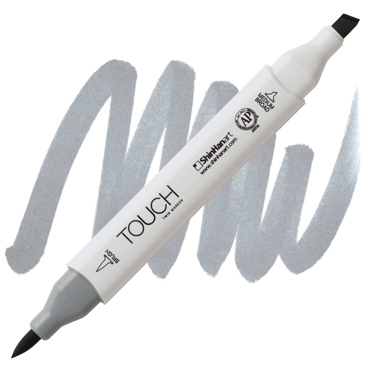 ShinHan Touch Twin Brush Marker - Cool Grey 4 CG4 marker and swatch