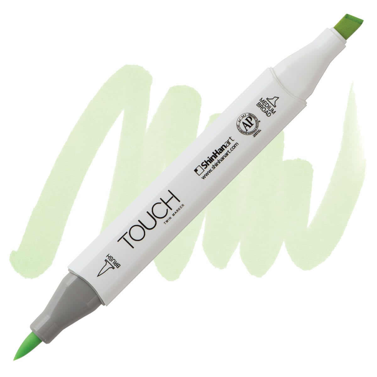 ShinHan Touch Twin Brush Marker - Dim Green GY173 marker and swatch