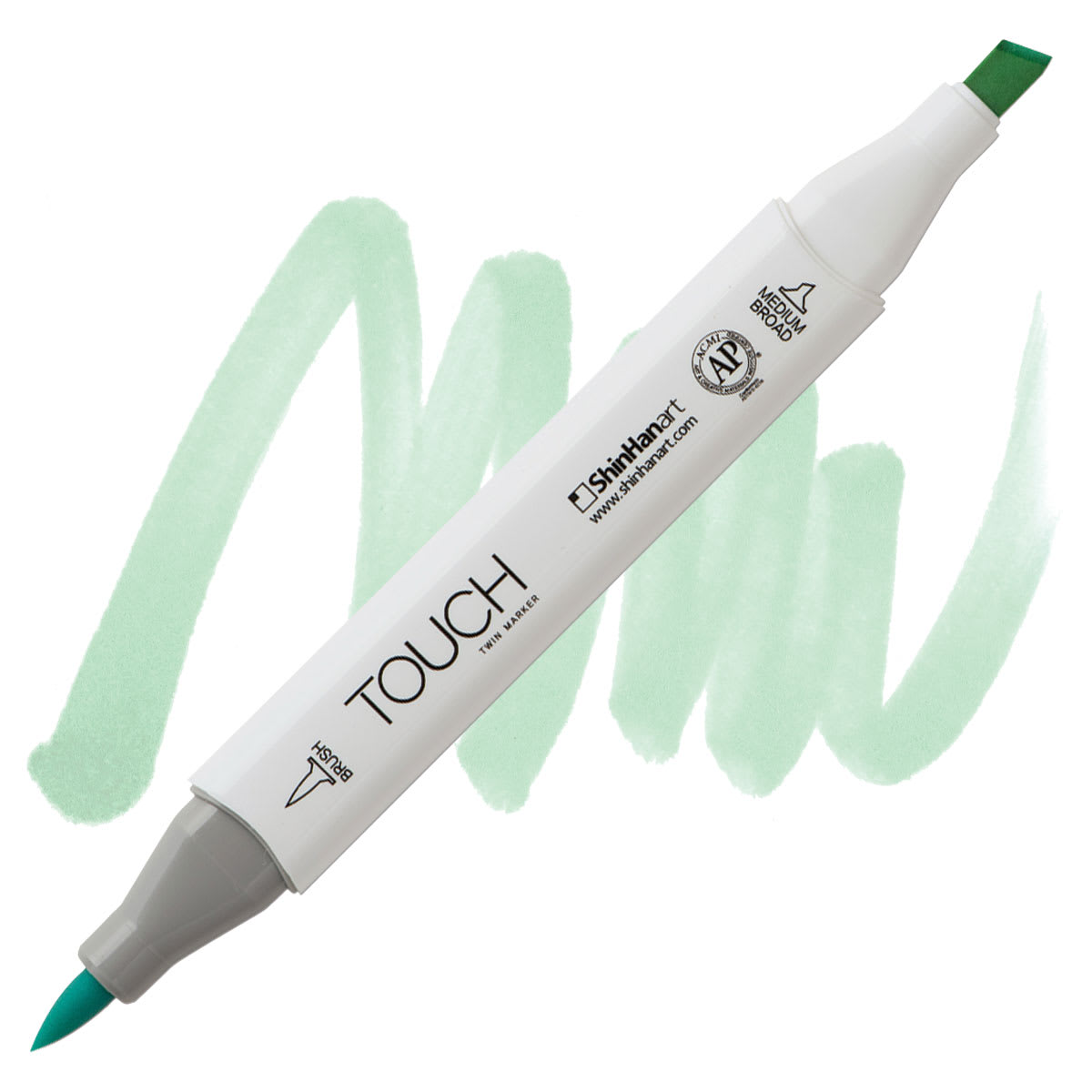 ShinHan Touch Twin Brush Marker - Jade Green B171 marker and swatch