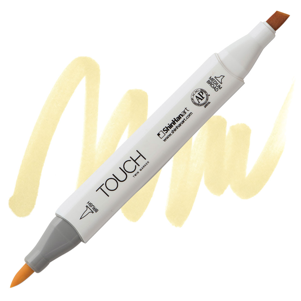 ShinHan Touch Twin Brush Marker - Pearl White BR109 marker and swatch