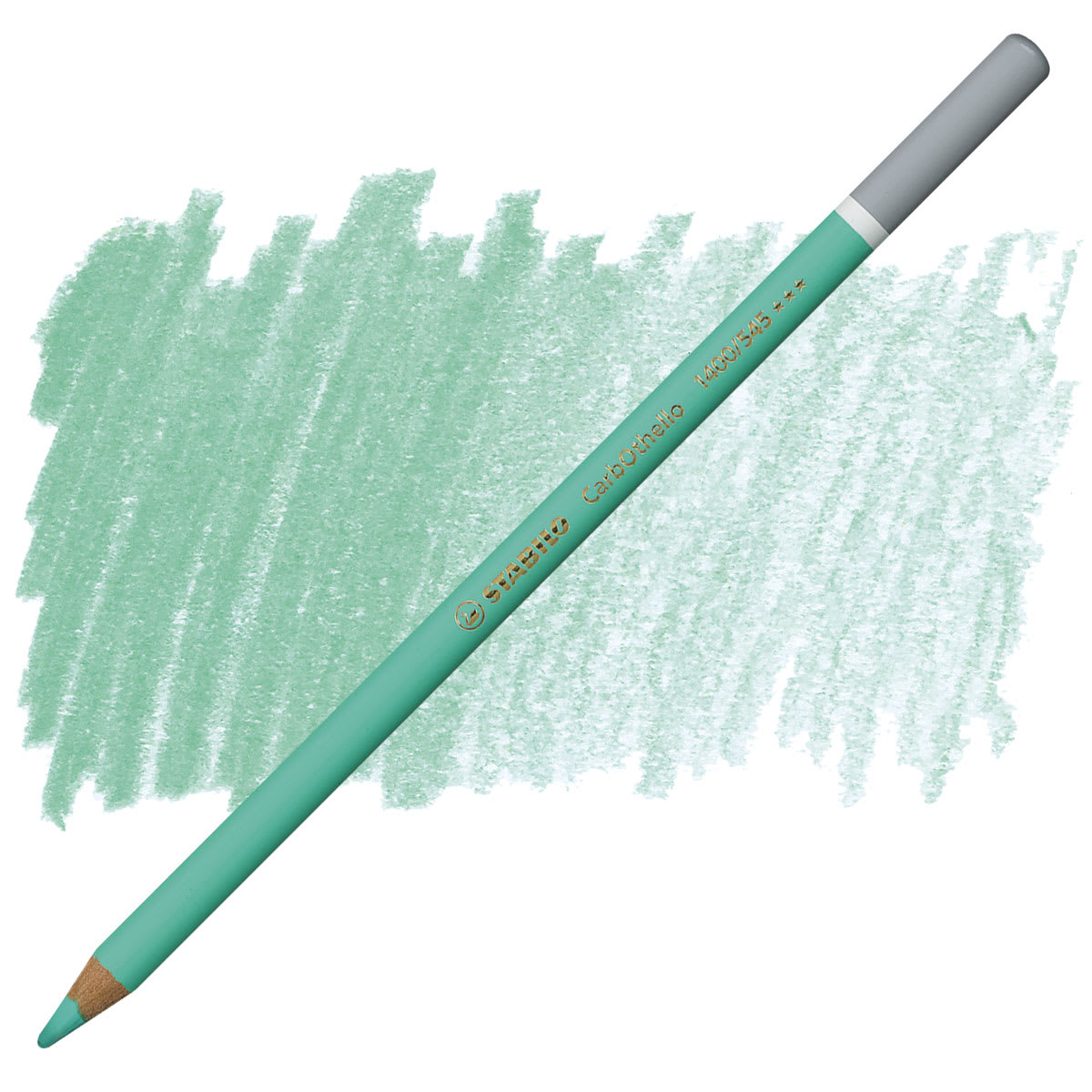 Stabilo CarbOthello Pastel Pencil - Emerald Green Light pencil and swatch