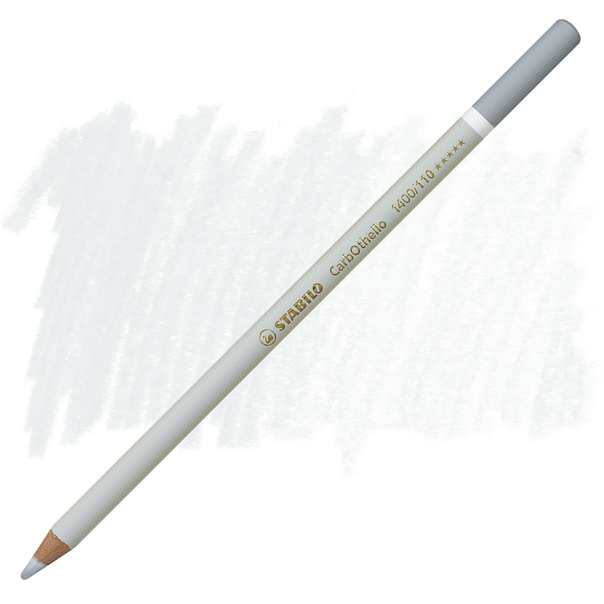 Stabilo CarbOthello Pastel Pencil - Gray White pencil and swatch