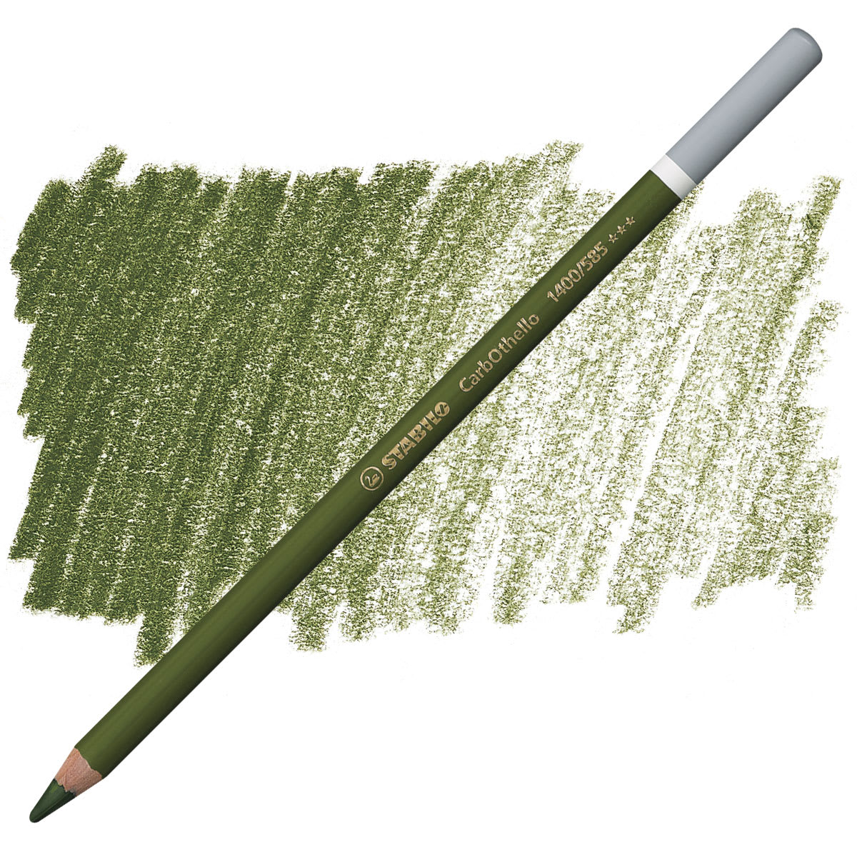 Stabilo CarbOthello Pastel Pencil - Olive Green pencil and swatch