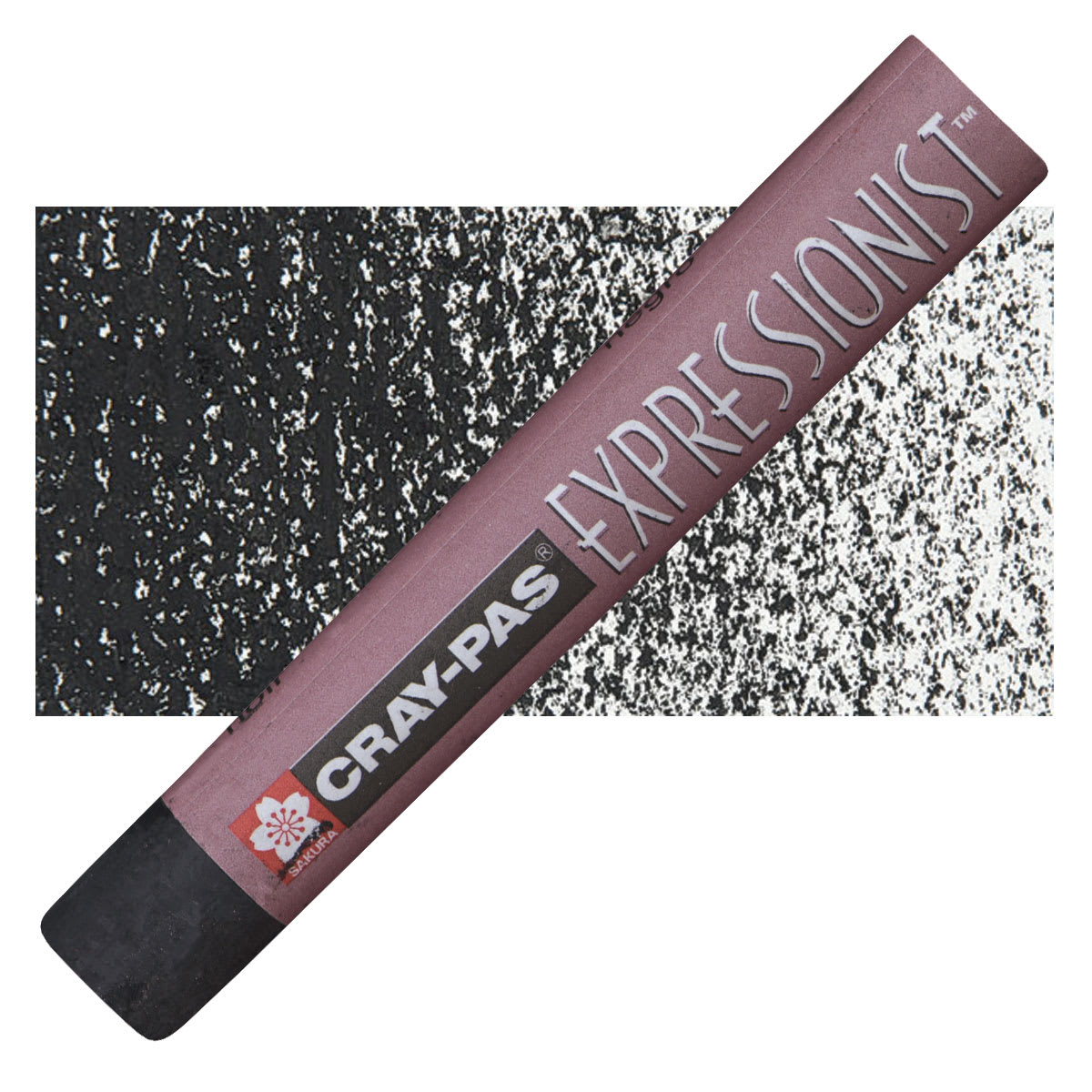 Sakura Cray-Pas Expressionist Oil Pastel - Black oil pastel and swatch