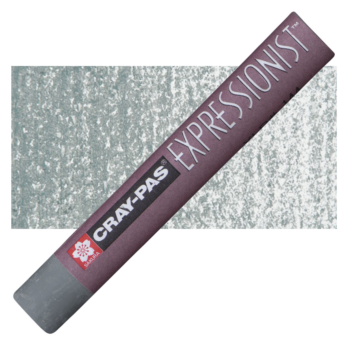 Sakura Cray-Pas Expressionist Oil Pastel - Dark Gray oil pastel and swatch