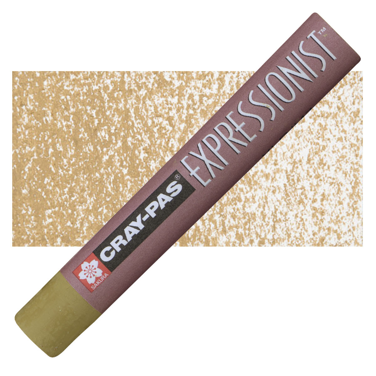Sakura Cray-Pas Expressionist Oil Pastel - Olive Brown oil pastel and swatch