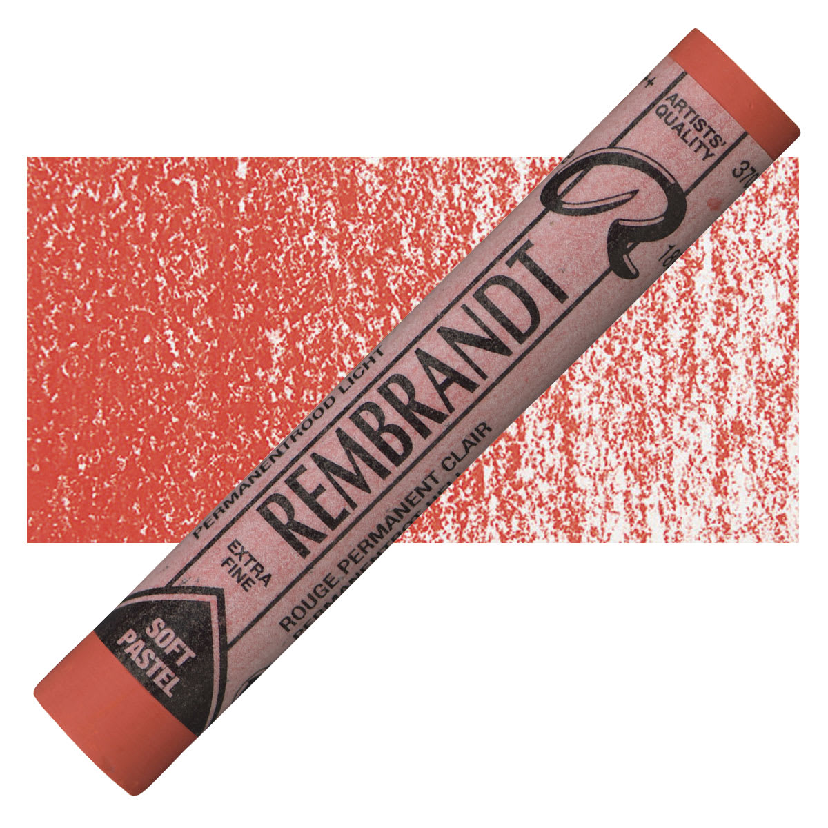 Rembrandt Soft Pastel - Permanent Red Light 370.5 pastel and swatch