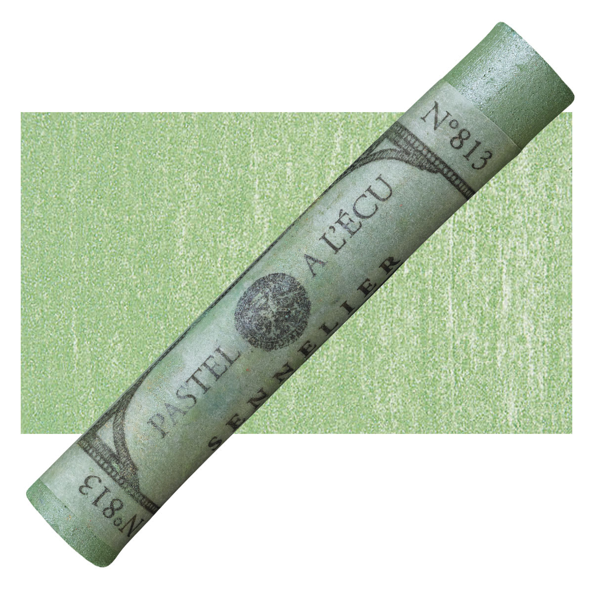 Sennelier Soft Pastel - Iridescent Olive Green pastel and swatch
