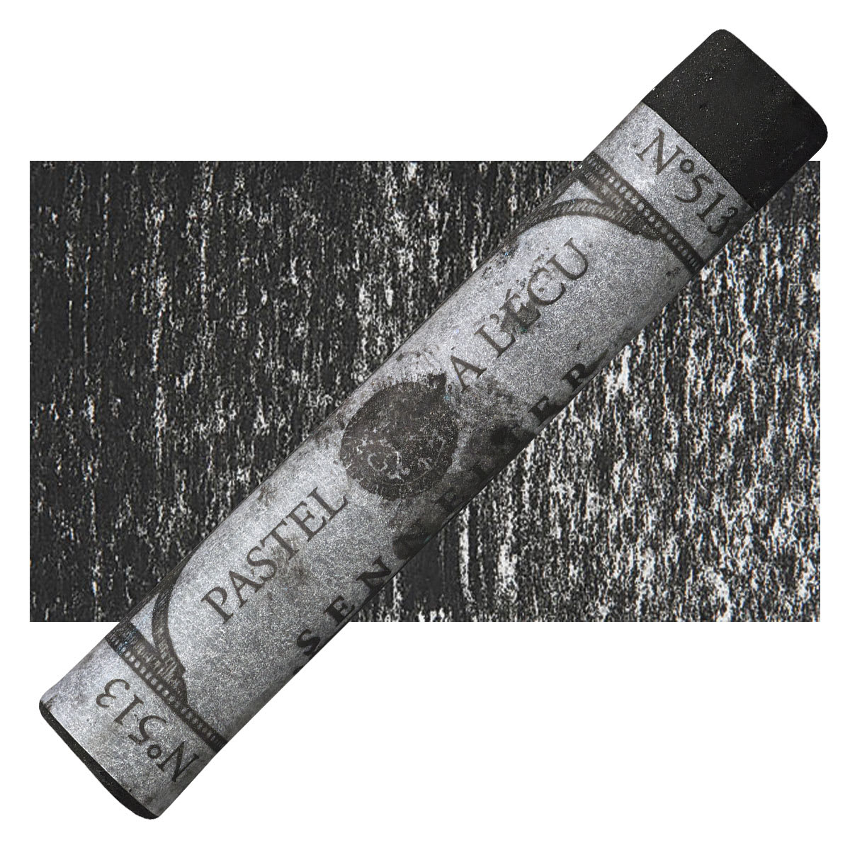 Sennelier Soft Pastel - Ivory Black 513 pastel and swatch