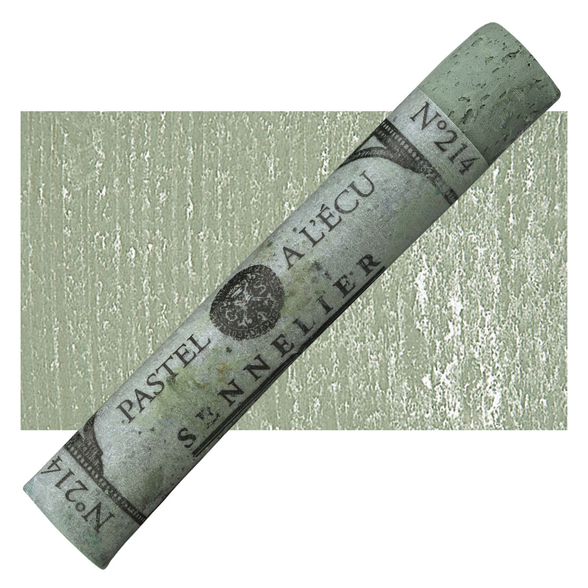 Sennelier Soft Pastel - Reseda Grey Green 214 pastel and swatch