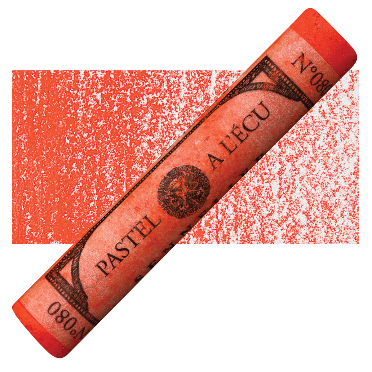 Sennelier Soft Pastel - Vermilion 080 pastel and swatch