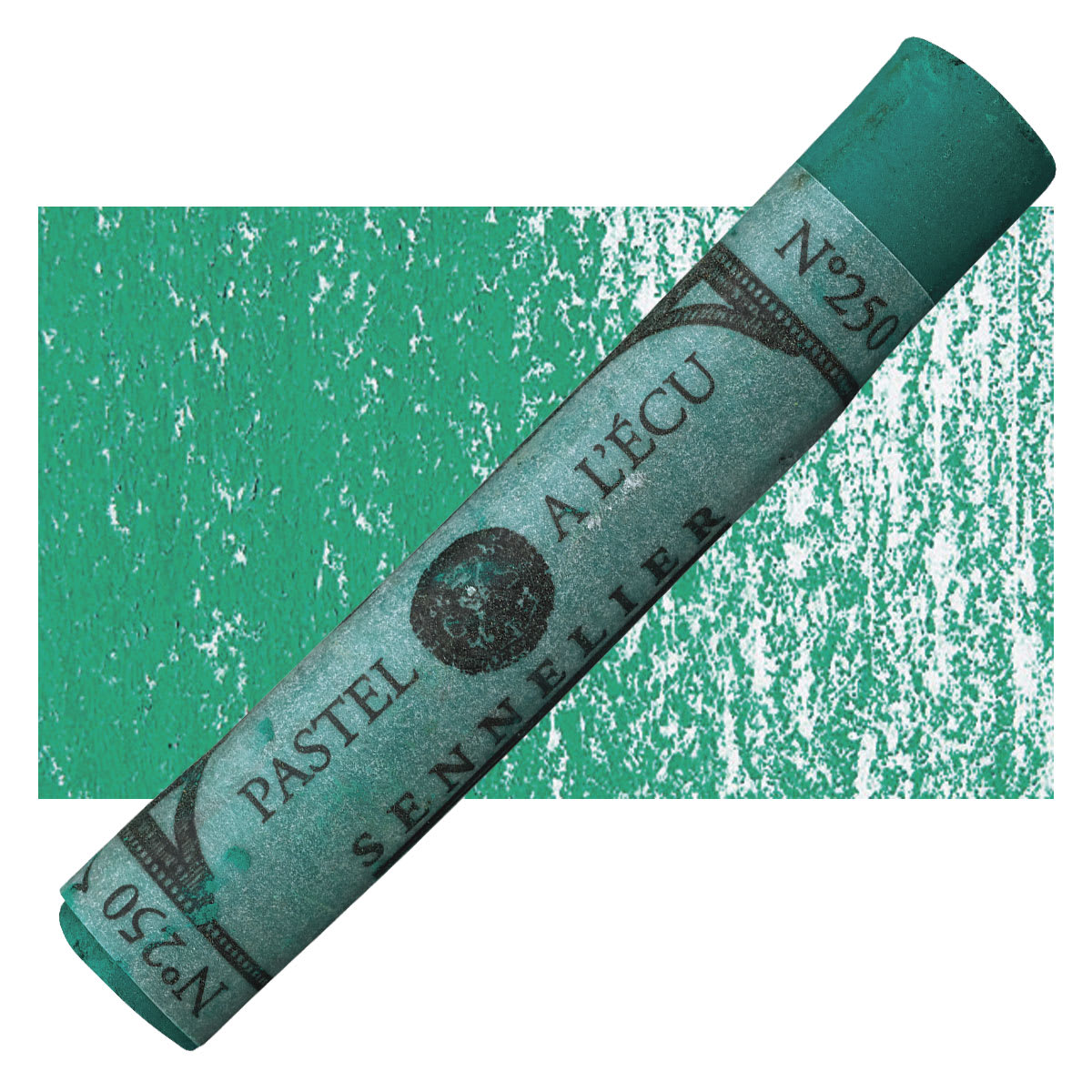 Sennelier Soft Pastel - Viridian 250 pastel and swatch