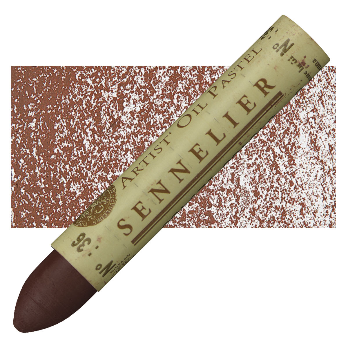 Sennelier Oil Pastel - Burnt Sienna oil pastel and swatch