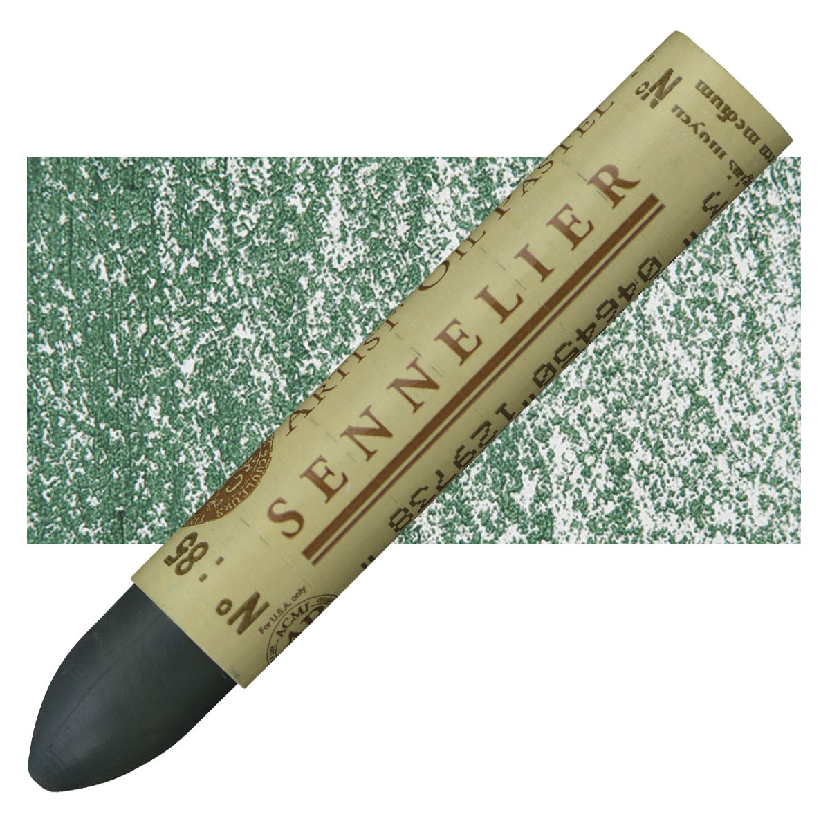 Sennelier Oil Pastel - Chrome Green Medium oil pastel and swatch