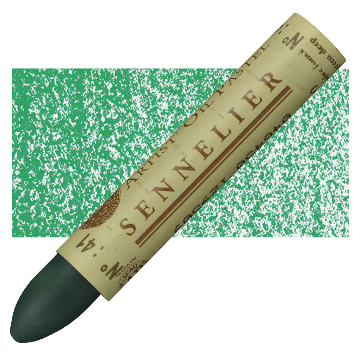 Sennelier Oil Pastel - Cinnabar Green Deep oil pastel and swatch