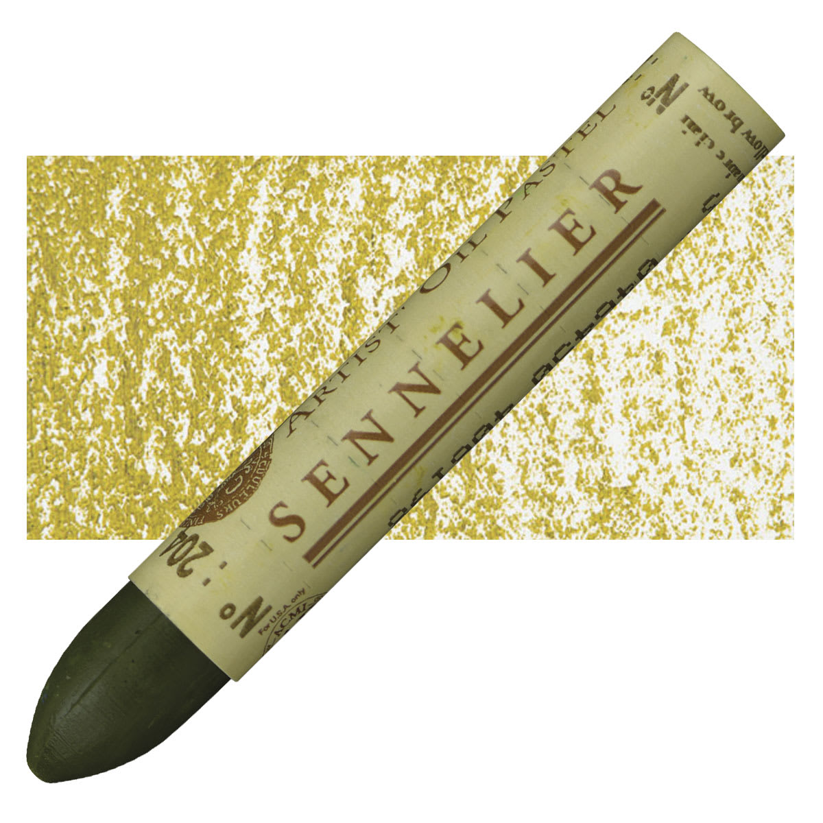 Sennelier Oil Pastel - Cinnabar Yellow Brown oil pastel and swatch