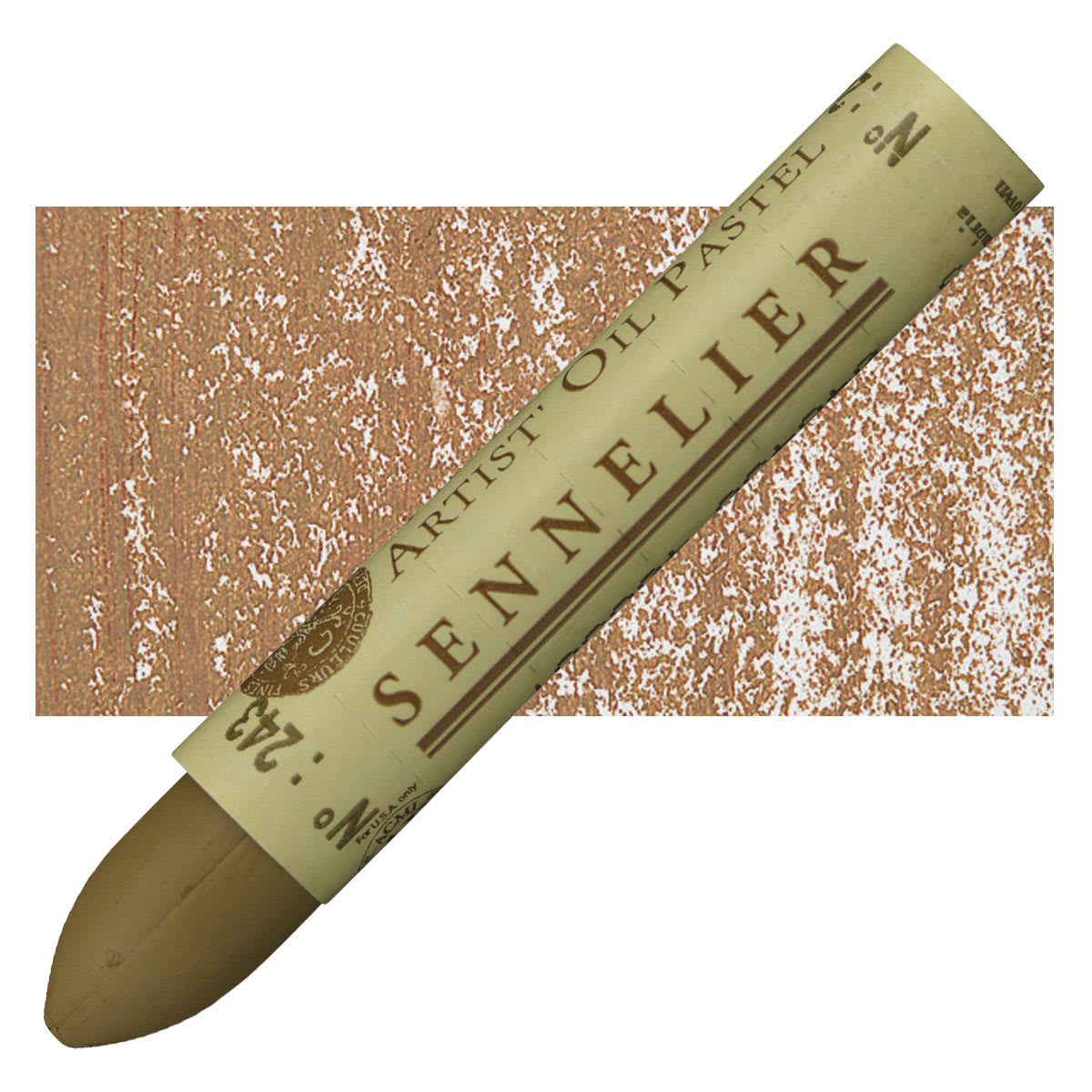 Sennelier Oil Pastel - Earth Brown oil pastel and swatch