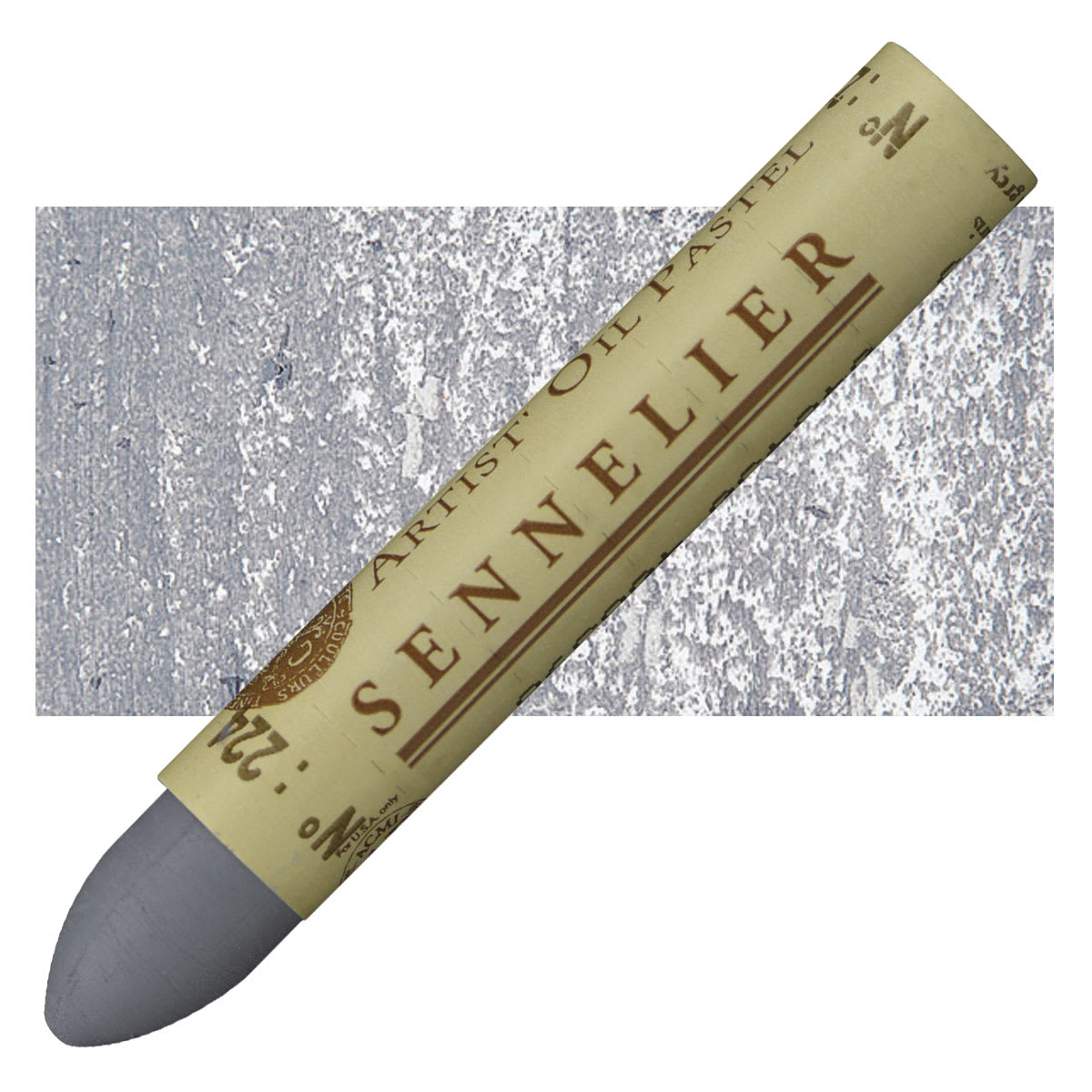 Sennelier Oil Pastel - Medium Gray oil pastel and swatch