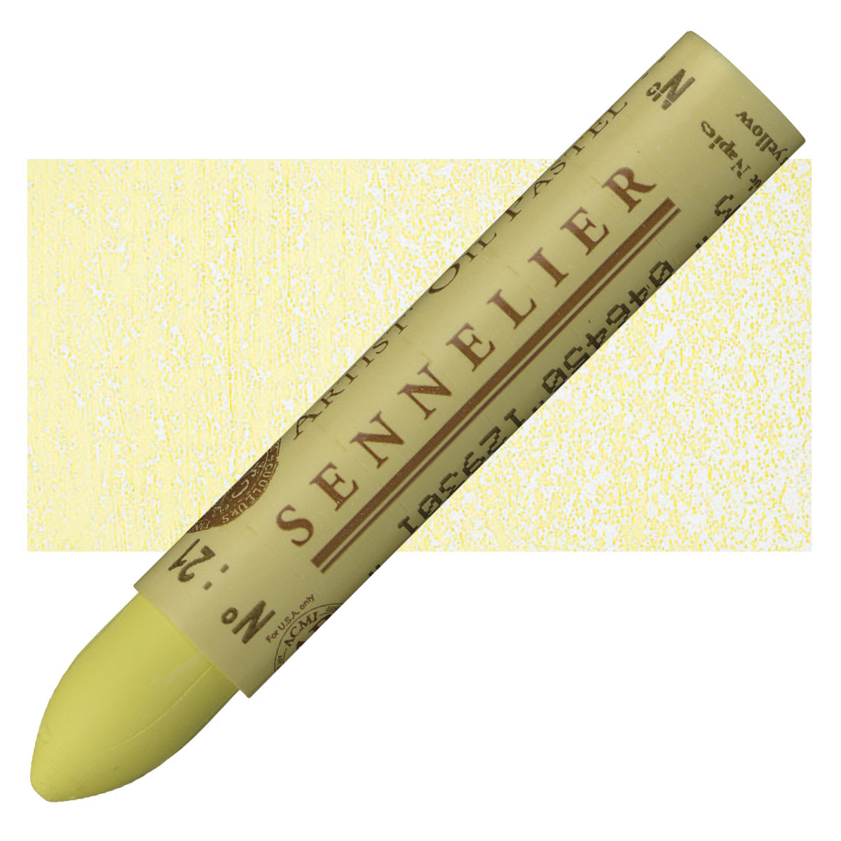 Sennelier Oil Pastel - Naples Yellow oil pastel and swatch