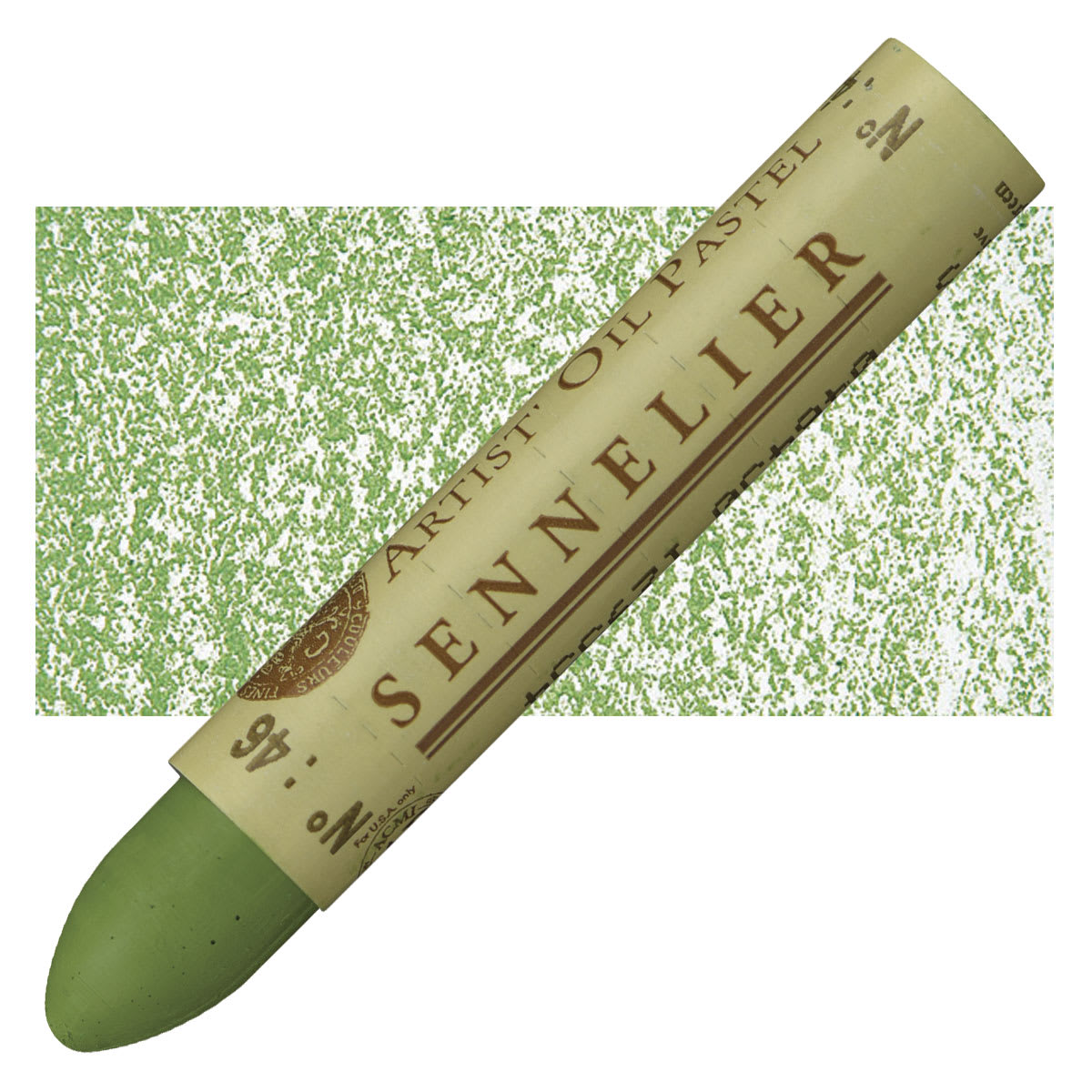 Sennelier Oil Pastel - Olive Green oil pastel and swatch